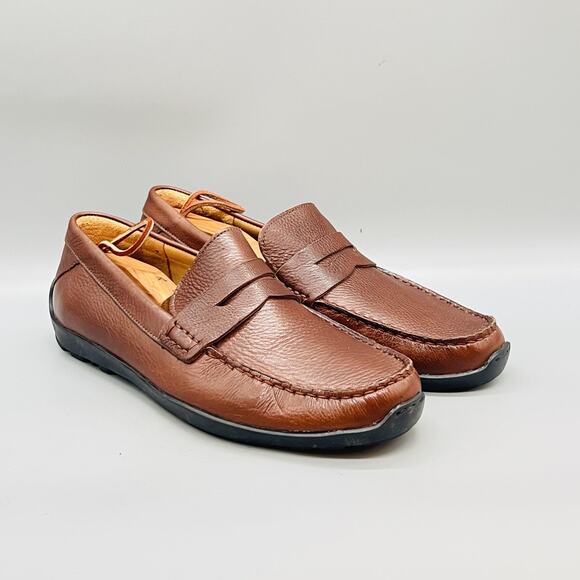 Samuel Hubbard Shoes Mens 9.5 Brown Leather Free Spirit Driver Penny Loafer main image 5